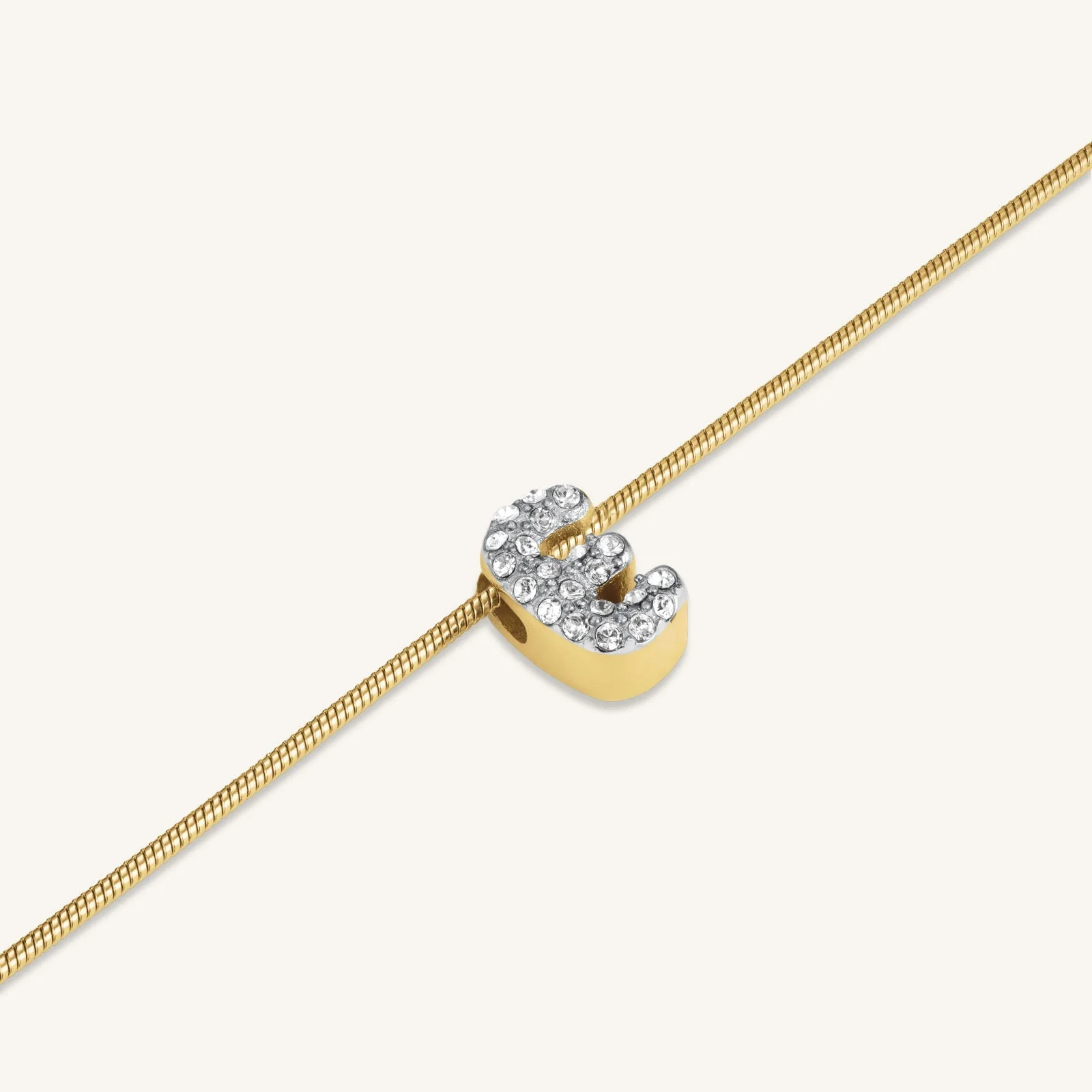 Crystal Letter E Necklace - Image 3