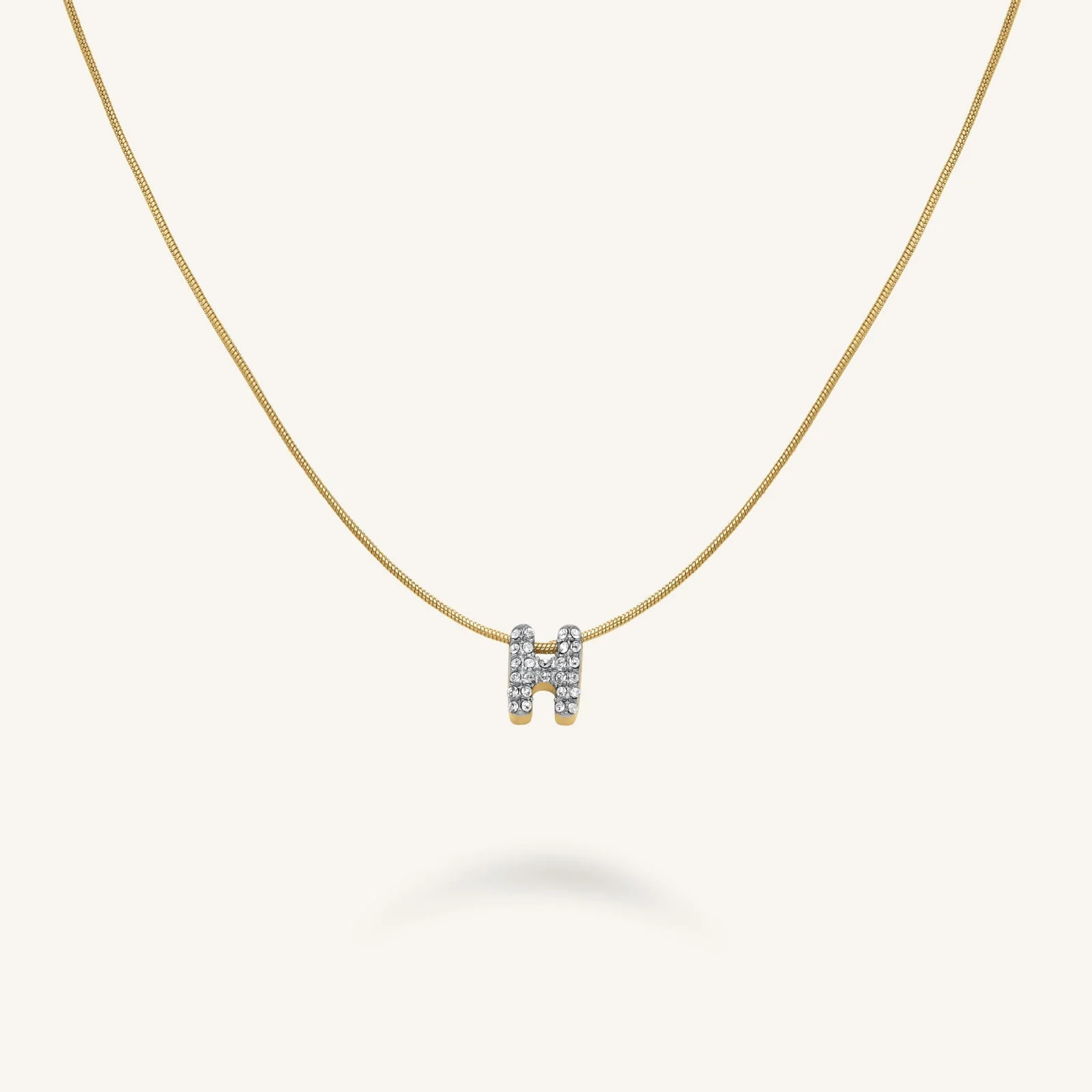 Crystal Letter H Necklace