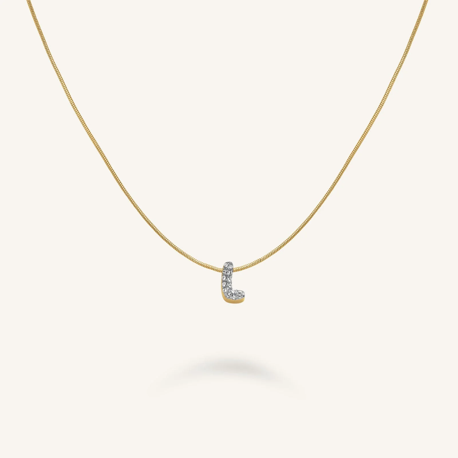 Crystal Letter L Necklace