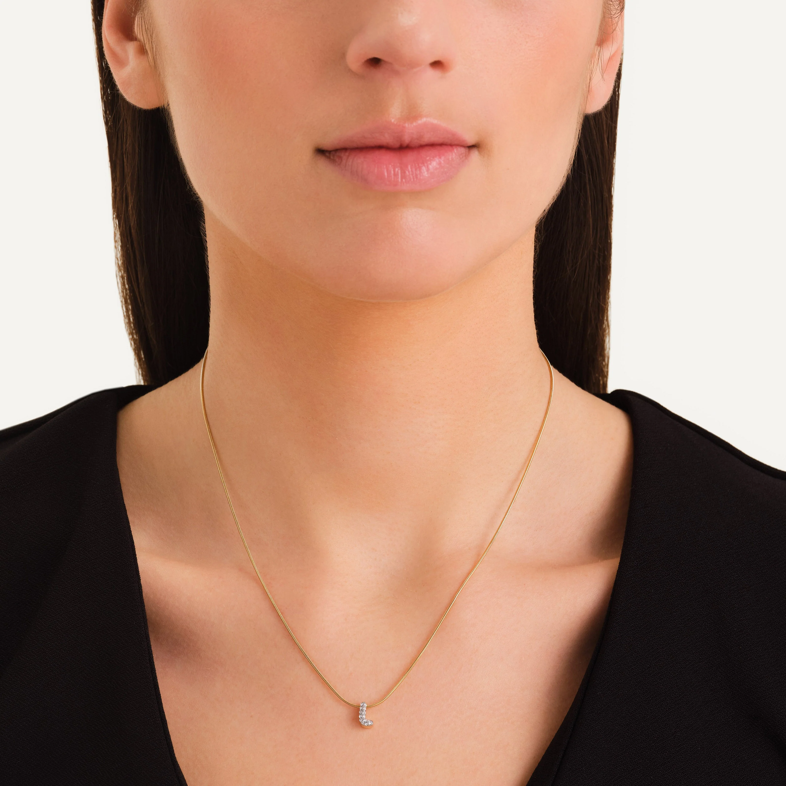 Crystal Letter L Necklace - Image 2
