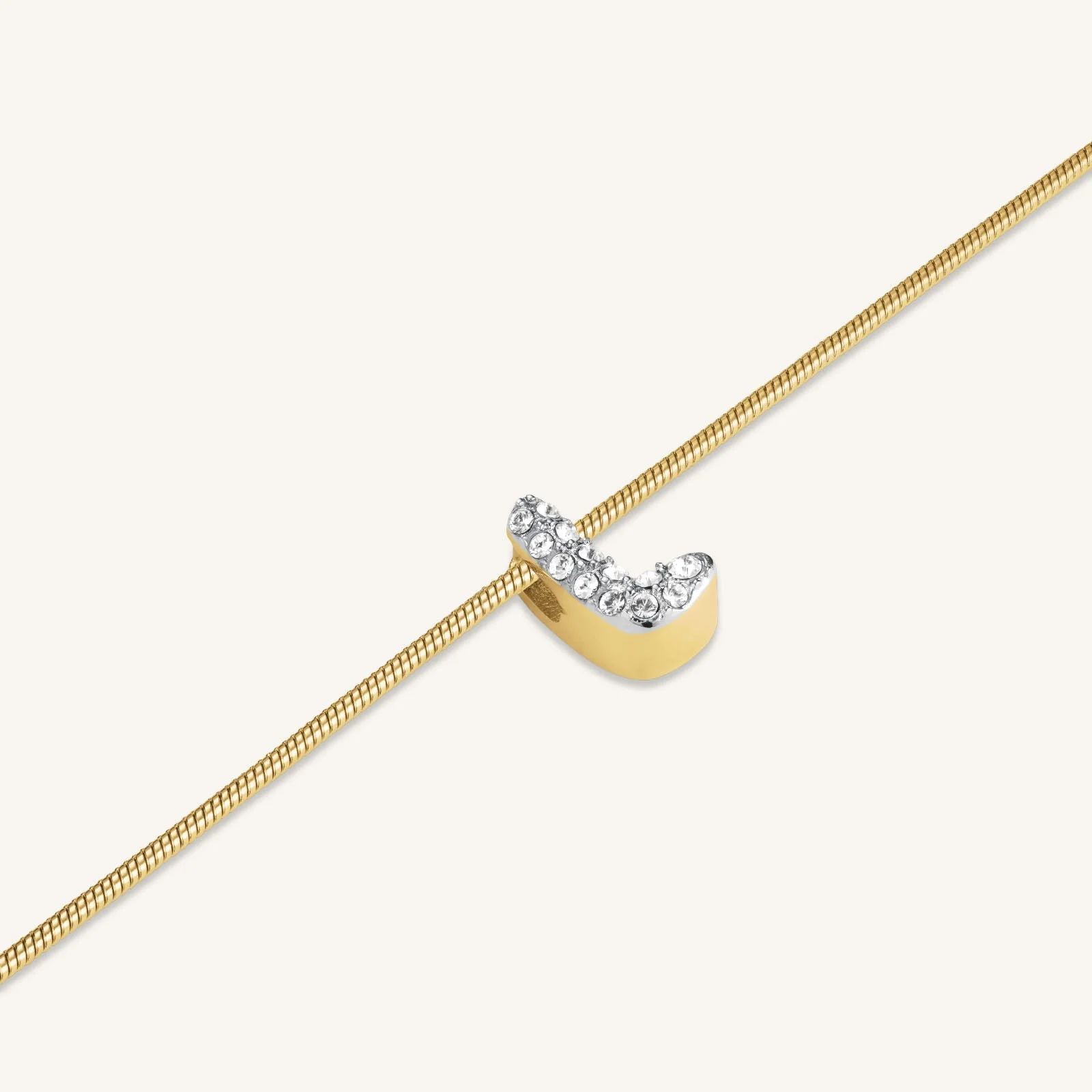 Crystal Letter L Necklace - Image 3