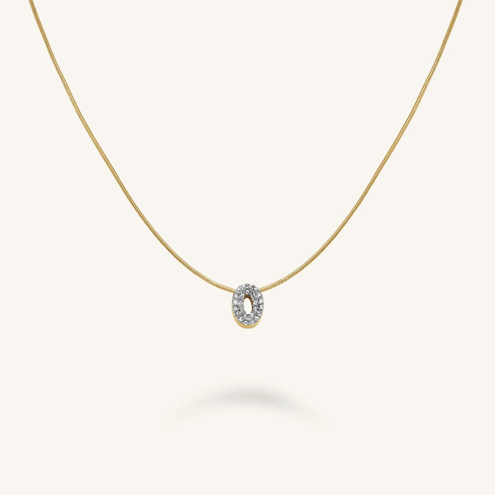 Crystal Letter O Necklace