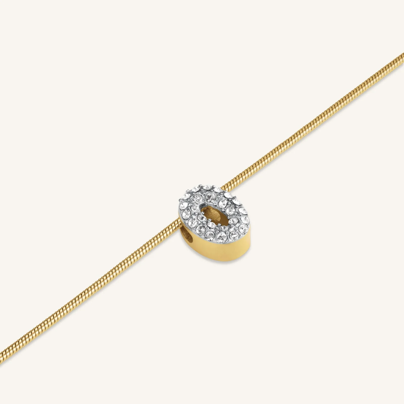 Crystal Letter O Necklace - Image 3
