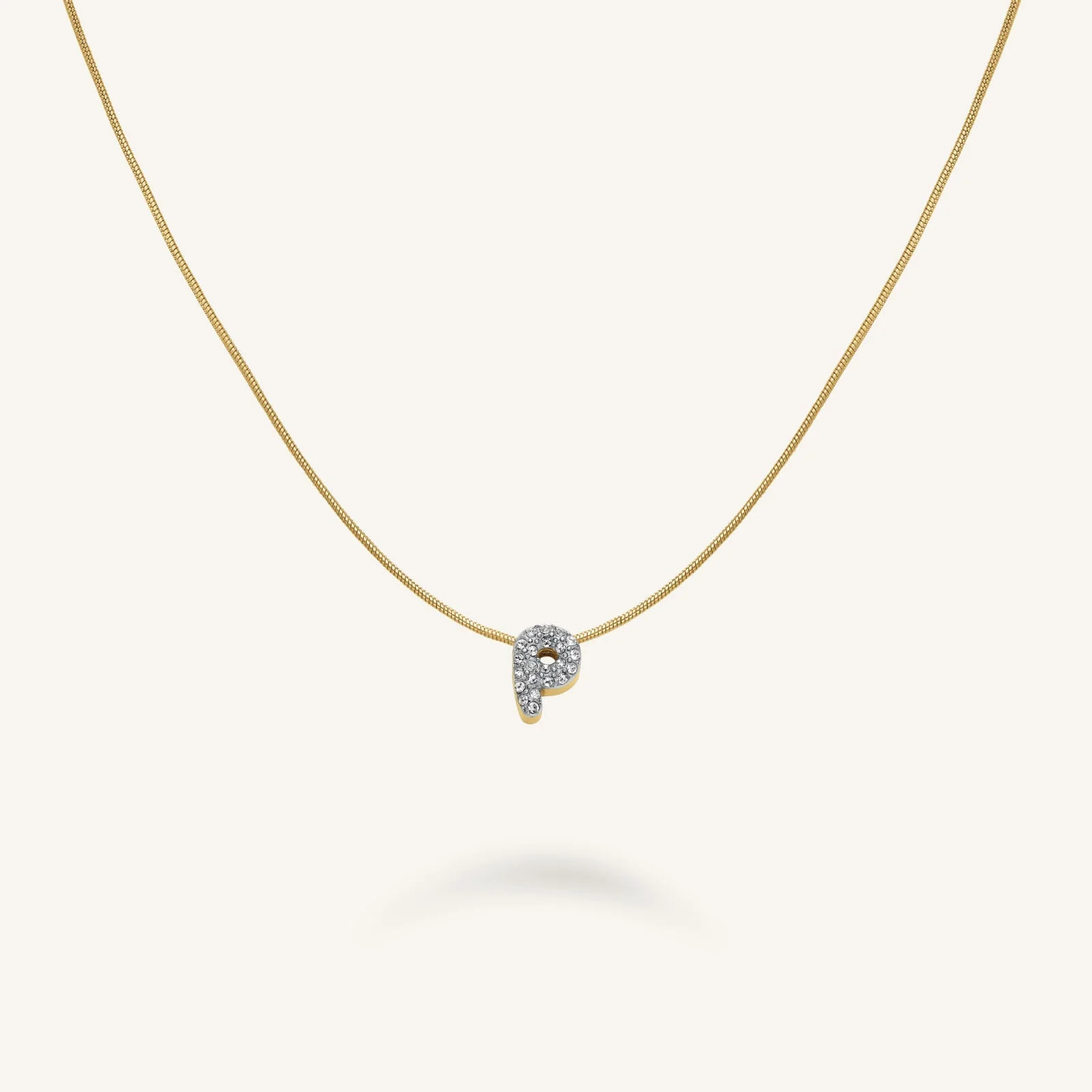 Crystal Letter P Necklace