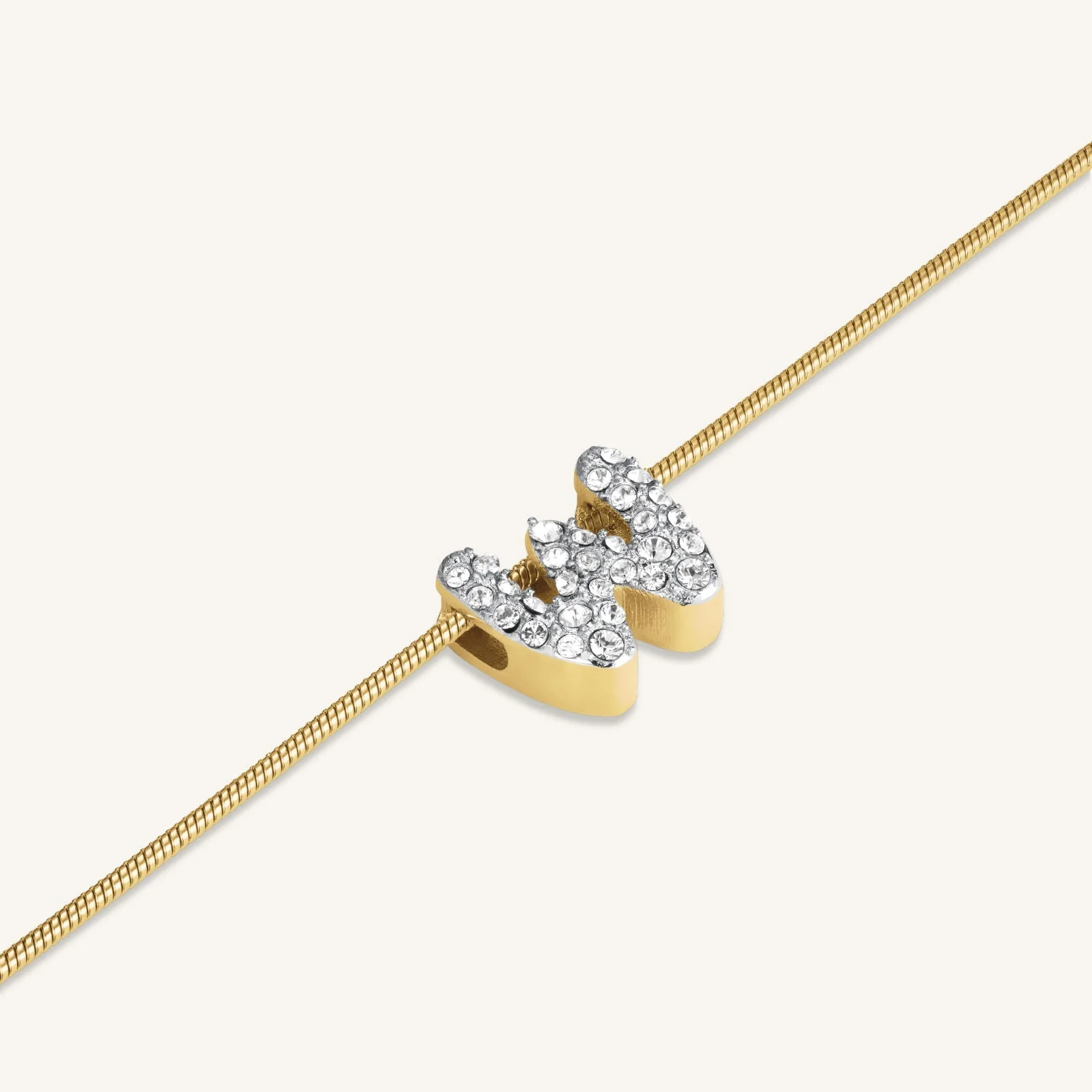 Crystal Letter W Necklace - Image 3