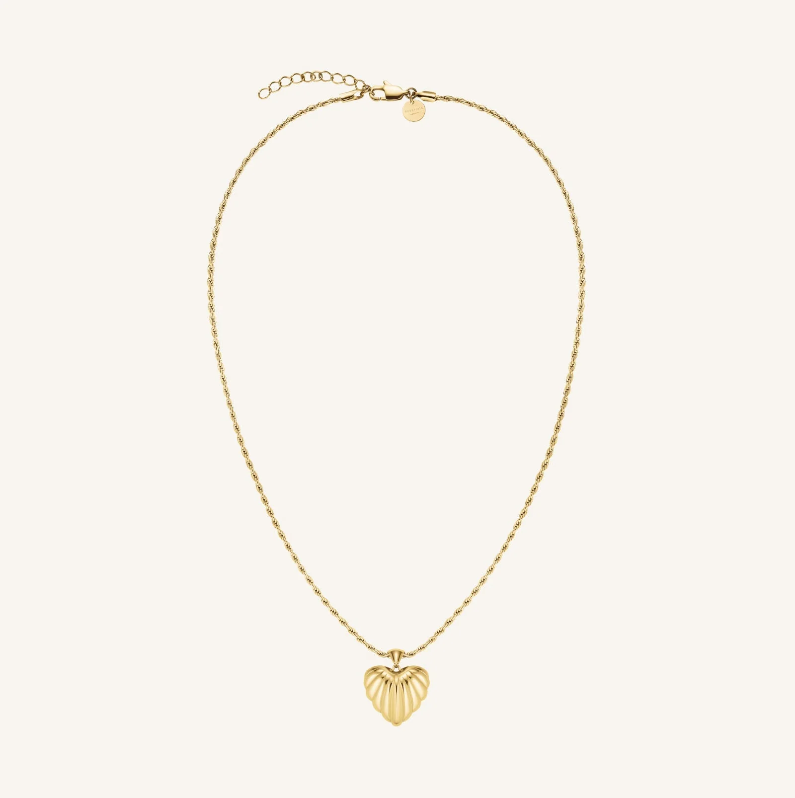 Ridged Heart Necklace - Image 3
