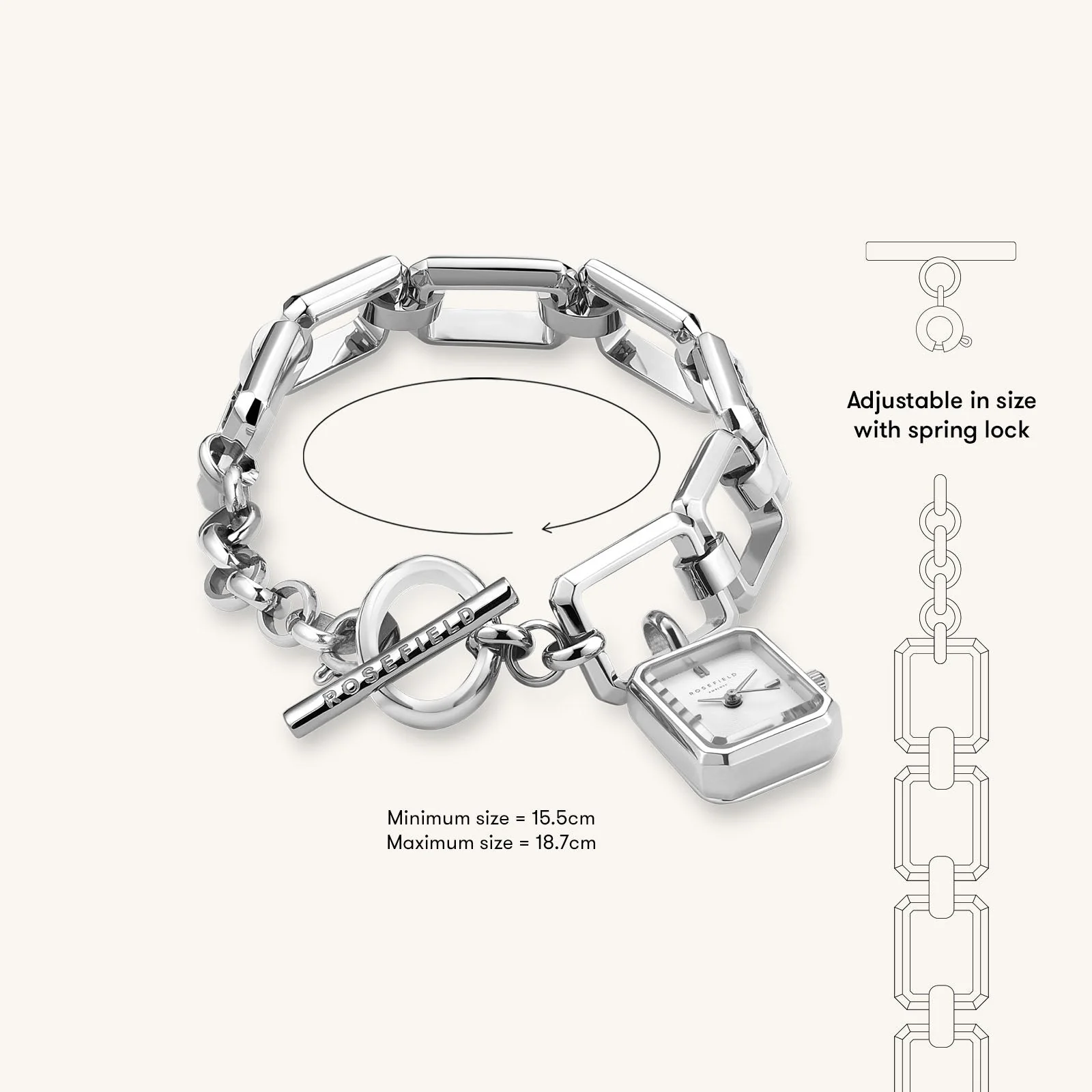 The Octagon Charm Chain White Silver - Image 4